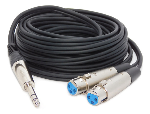 Cable Adaptador Plug 1/4 Stereo A 2 Canon Hembra L Y R  1mts