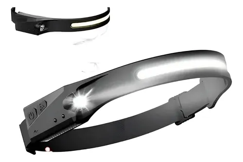 Linterna Vincha Minero Luz Recargable Usb Con Sensor 2 Luces