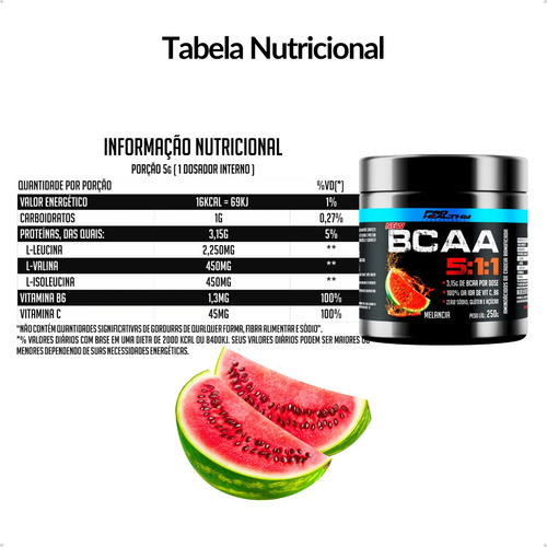 Bcaa Extra Concentrado 5:1:1 250g - Pro Healthy