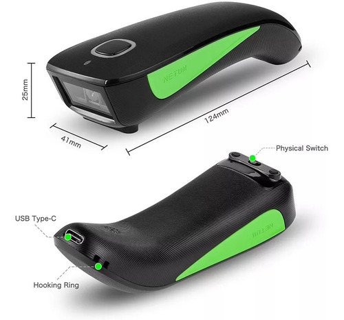 Lector Código Barras Inalámbrico Ccd Celular Pc Laptop Netum