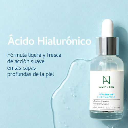 Sérum Facial Fluido Antiedad Amplen Ácido Hialurónico 30ml Momento de aplicación Día/Noche Tipo de piel Grasa