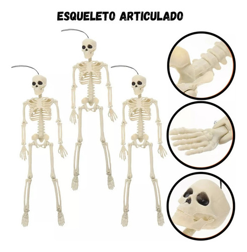 2 Peças De Skeleton Skull Halloween Decoration Bones Party
