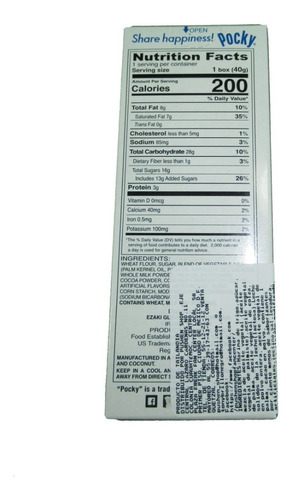 Glico Pocky Cookies And Cream 40g (paquete De 10 Pz)