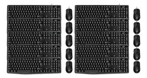 Kit Teclado Y Mouse Genius Pack X10 Unidades Km170 Para Pc