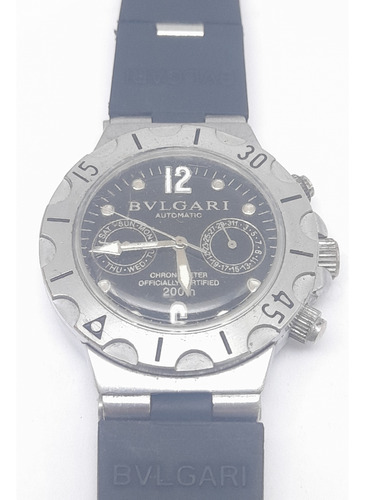 Relógio Bvlgari Premium Citizen Luxo Prateado Silicone Preto Prateado Preto (Usado)