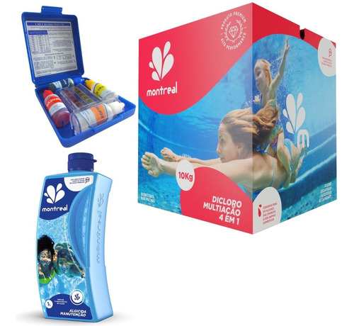 Kit Manutenção E Tratamento De Piscina Com Kit Teste 4x1