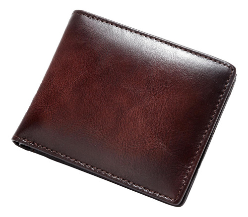 Carteira Masculina De Couro Genuíno Lelement, Carteira Com B