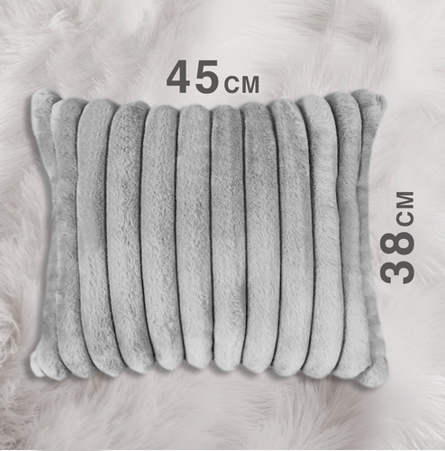 Set 2 Pzs Cojines Decorativos Doble Vista Para Hogar Suaves Gris Rayas