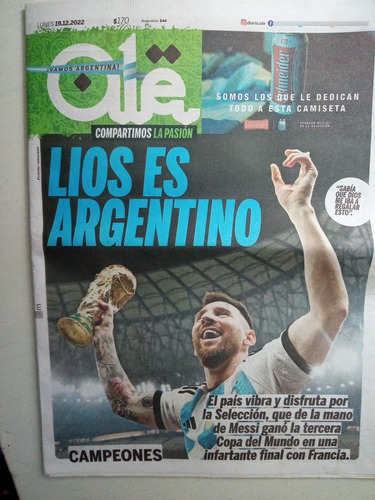 Olé ' 2022 Argentina Campeón Del Mundo Especial 64 Pag