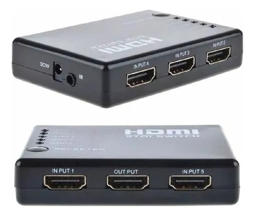 Switch Hdmi 5 Entradas 1 Salida Cable Full Hd Control Remoto