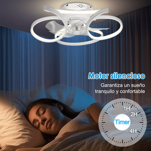 Ventilador De Techo Con Luz Led Y Control Con Luz Ajustable