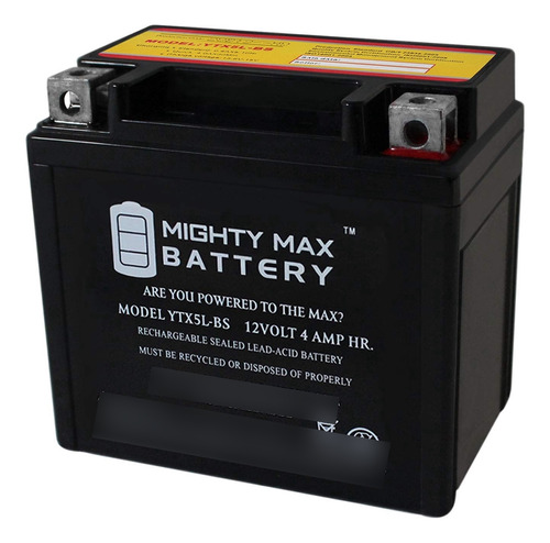 Mighty Max Battery Bateria Ytx5l-bs 12v 4ah Para Polaris 50