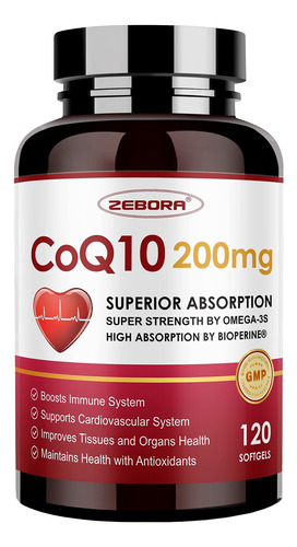 Cpsulas Blandas Coq10-200 Mg Con Pqq, Bioperina Y Omega-3, S