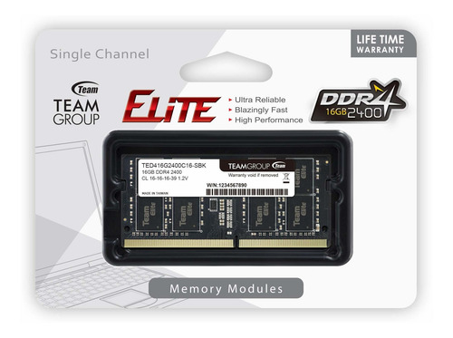 Memoria Ram 16gb Ddr4 2400mhz Pc4-19200 Sodimm Teamgroup
