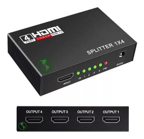 Splitter Hdmi 1x4 Activo 1.4 Full-hd 1080p / Promocion