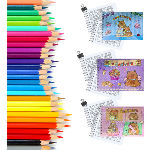 Caderno De Colorir Bobbie Goods Capivara Capa Dura A5 180 Gr