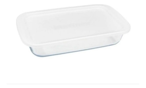 Fuente Rectangular Vidrio Con Tapa Marinex 2,2lts Apta Horno