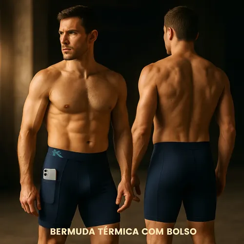 Bermuda Térmica Masculina com Bolso Compressão Anti Assadura — R$ 44,90 em Mercado Livre, 28% OFF