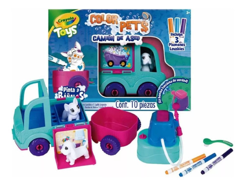 Color Pets Camión Aseo Mascotas Píntalos Y Báñalos Crayola