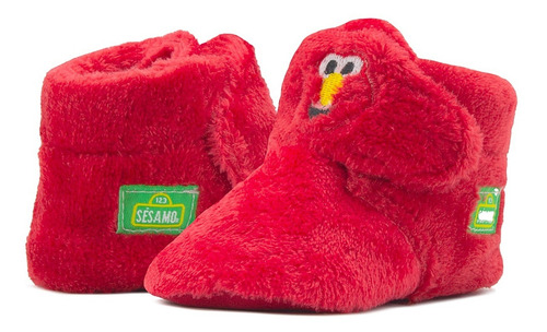 Pantufla Infantil Plaza Sésamo Elmo Rojo Velcro 12-17