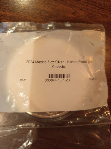 Moneda Conmemorativa Libertad 5 Onzas Plata 999 México 2024
