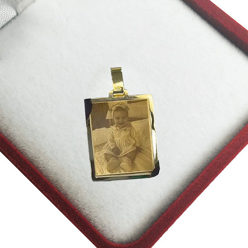 Dije Foto Medalla Oro 18 K Grabá Tu Imagen Personalizada No3 Dorado