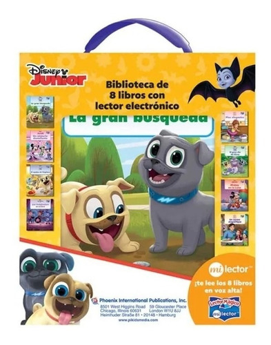 Biblioteca De 8 Libros Con Lector Electrónico Disney Junior 