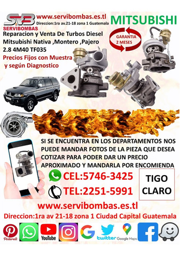 Venta De Turbos Mitsubishi Nativa 4m40,4m41 2.8,3.2 Tf035