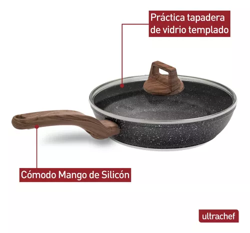 Ultrachef Sartén con Revestimiento Antiadherente de Piedra de Alemania 100%  libre de PFOA. 28cm : .com.mx: Hogar y Cocina