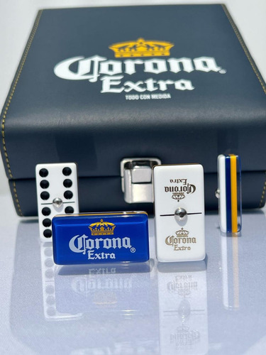 Casino Corona Extra Azul Domino, Cubilete, 2 Mazos Cartas