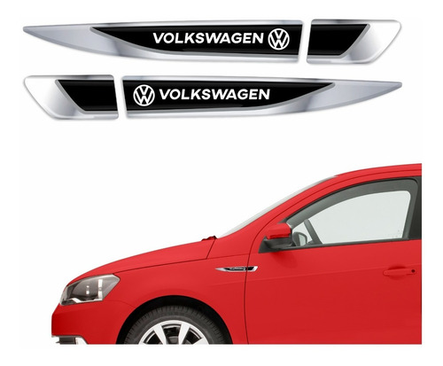 Par Aplique Emblemas Paralama Porta Gol Volkswagen Res38