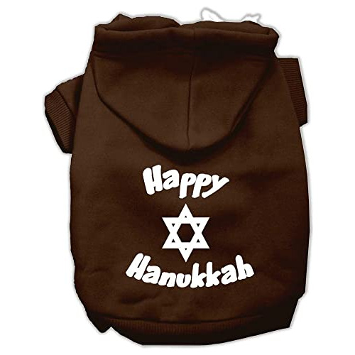 Mirage Pet Products Happy Hanukkah Screen Print Pet Hoodies,