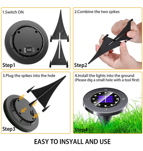 Luces Para Exteriores Con 12 Led, Luces De Suelo Esmerilado
