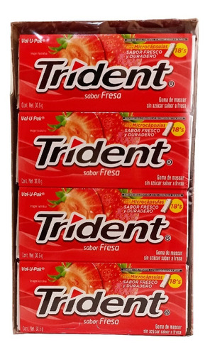 Goma De Mascar Trident Freshmint Sabor Fresa Sin Azucar