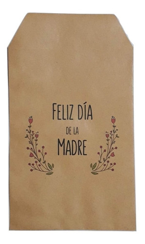10 Bolsita Sobre Papel Kraft Madera Personalizado (13x19cm)