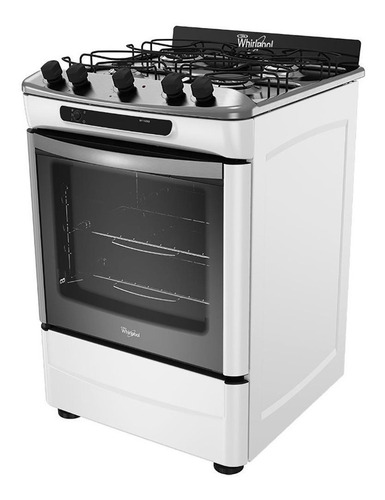 Cocina Whirlpool WF160XB 4 hornallas multigas blanca 220V puerta visor 75.9L