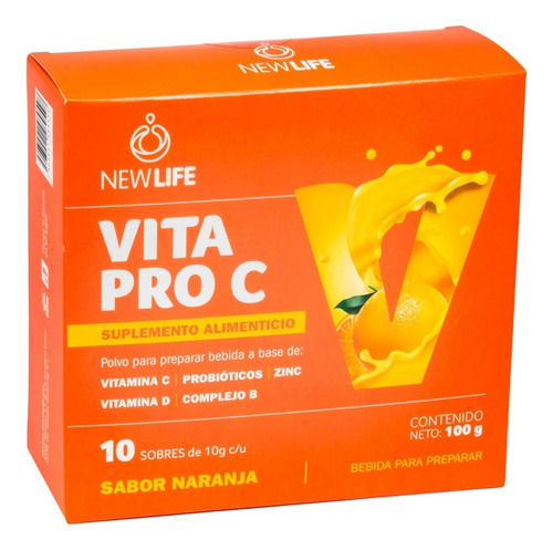 Suplemento Vita Pro C en Polvo Sabor Naranja NLS Essentials