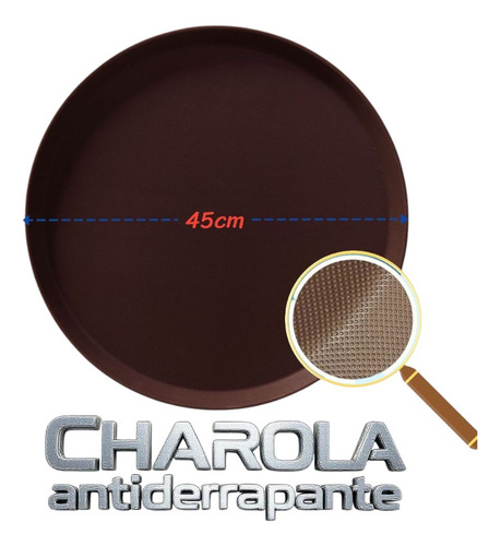 Bandeja Charola De Servició Antiderrapante Restaurate Mesero Marrón