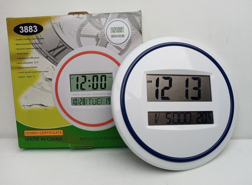 Reloj Digital Pared Calendario Clima Alarmas