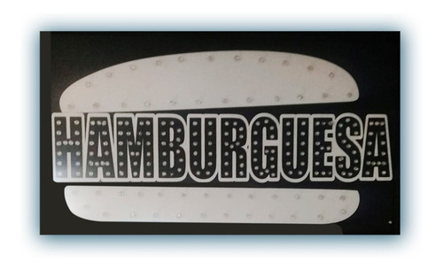 Aviso Led Hamburguesa 50x30 Cm