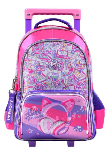 Mochila escolar Footy Girl Music Power color lila