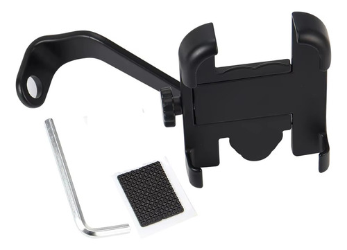 Soporte Celular Moto Bici Scooter A Espejo Aluminio Hq Negro