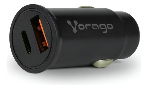 Cargador De Auto Vorago Au-305 Usb-c Y A 20w Carga Rapida Color Negro