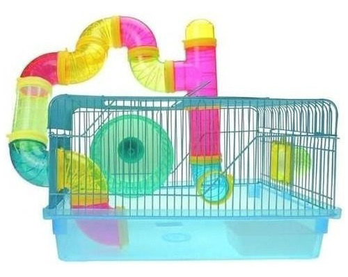 Jaula Para Hamster Tubos Colores 26x38x26cm Alto Mas Envio