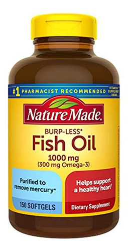 Nature Made Burpless Fish Oil 1000 Mg W. Omega-3 300 Mg Soft