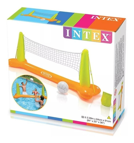 Kit Jogo Volei Voley Para Piscinas Inflável Intex 56508 Boia