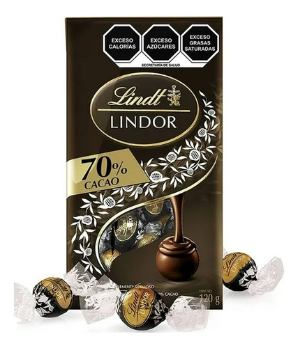 Trufas De Chocolate Lindt Lindor 70% Cacao Amargo Con Rellen