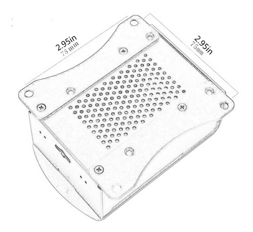 Carcasa Aluminio Raspberry Pi3 B Plus Case Soporte Vesa