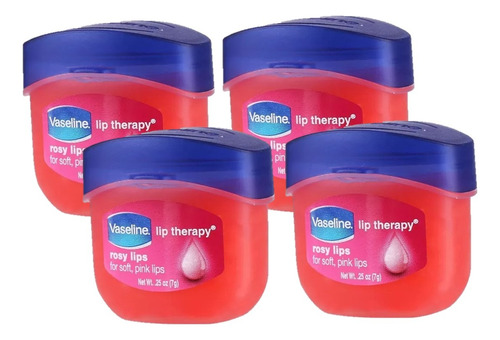 Vaseline Lip Therapy Rosy Lips/balsamo Labios 7gr. 4 Pack **