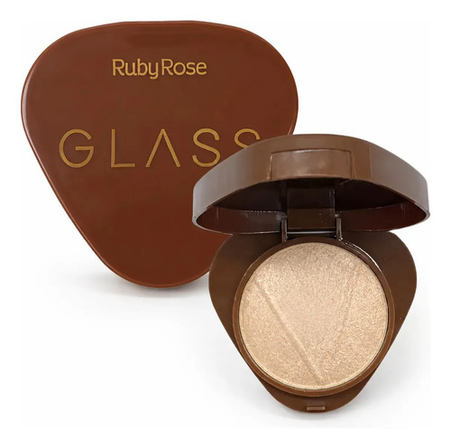 Iluminador Ruby Rose Baked Linha Glass Efeito Acetinado Tom Da Maquiagem Bh02
